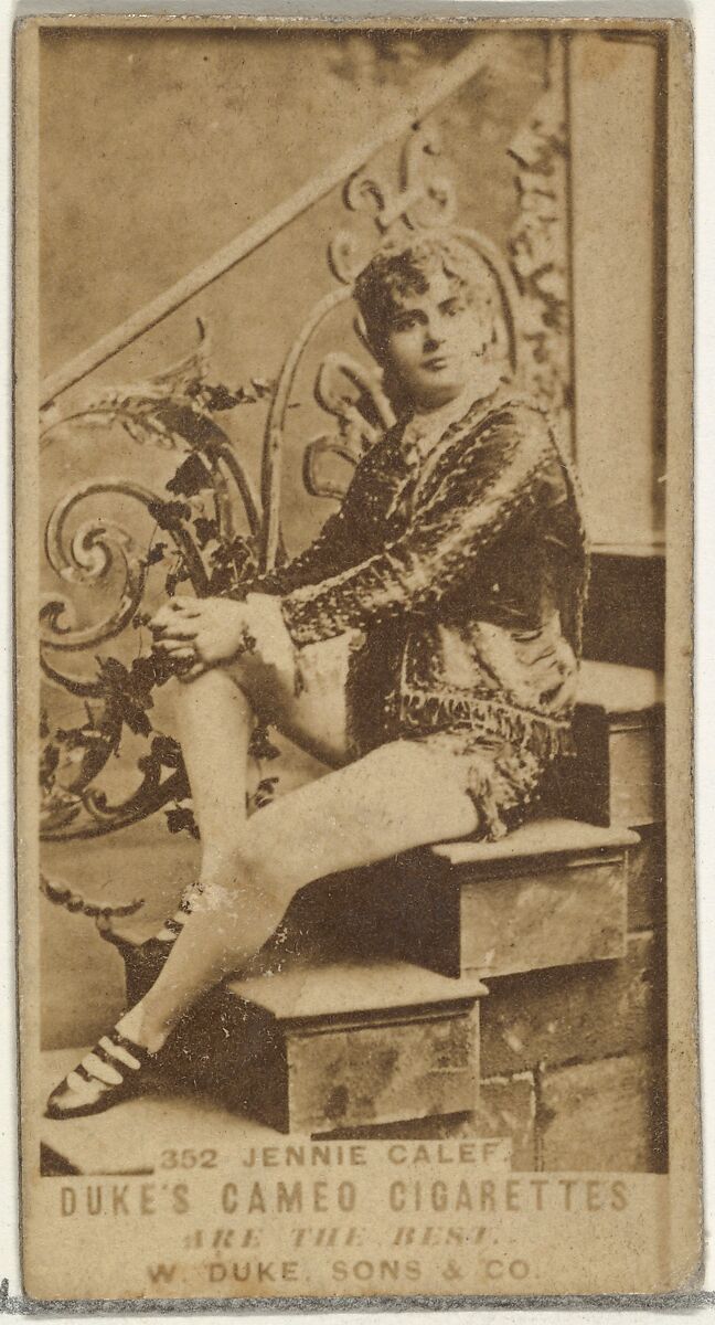 Card Number 352, Jennie Calef, from the Actors and Actresses series (N145-5) issued by Duke Sons & Co. to promote Cameo Cigarettes, Issued by W. Duke, Sons &amp; Co. (New York and Durham, N.C.), Albumen photograph 