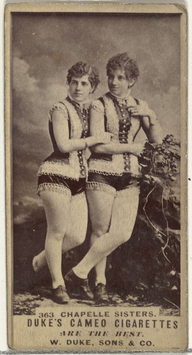 Card Number 363, Chapelle Sisters, from the Actors and Actresses series (N145-5) issued by Duke Sons & Co. to promote Cameo Cigarettes, Issued by W. Duke, Sons &amp; Co. (New York and Durham, N.C.), Albumen photograph 
