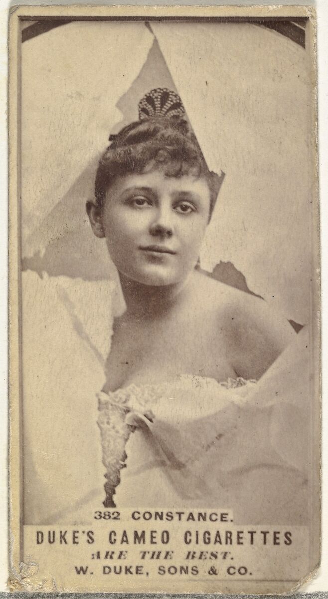 Card Number 382, Constance, from the Actors and Actresses series (N145-5) issued by Duke Sons & Co. to promote Cameo Cigarettes, Issued by W. Duke, Sons &amp; Co. (New York and Durham, N.C.), Albumen photograph 