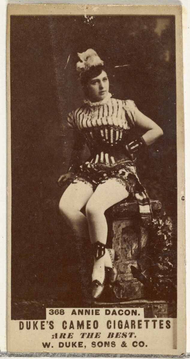 Card Number 368, Annie Dacon, from the Actors and Actresses series (N145-5) issued by Duke Sons & Co. to promote Cameo Cigarettes, Issued by W. Duke, Sons &amp; Co. (New York and Durham, N.C.), Albumen photograph 