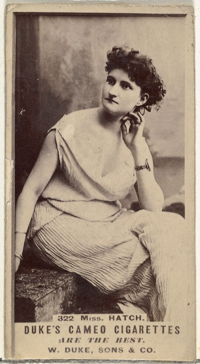 Card Number 322, Miss Hatch, from the Actors and Actresses series (N145-5) issued by Duke Sons & Co. to promote Cameo Cigarettes, Issued by W. Duke, Sons &amp; Co. (New York and Durham, N.C.), Albumen photograph 