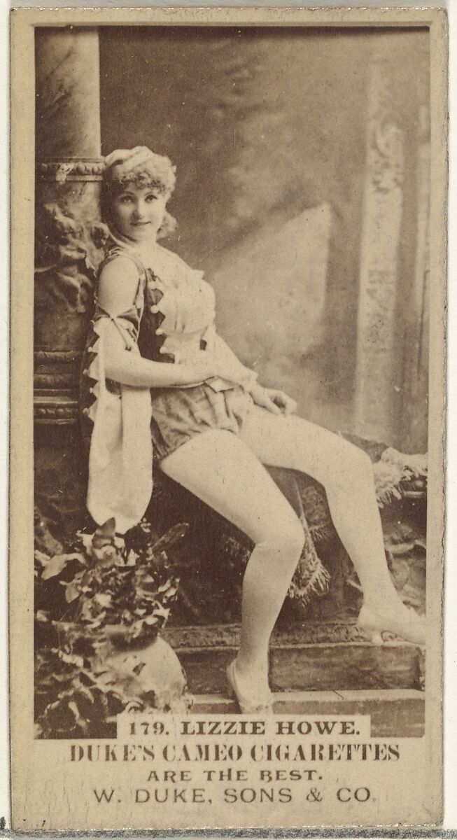 Card Number 179, Lizzie Howe, from the Actors and Actresses series (N145-5) issued by Duke Sons & Co. to promote Cameo Cigarettes, Issued by W. Duke, Sons &amp; Co. (New York and Durham, N.C.), Albumen photograph 