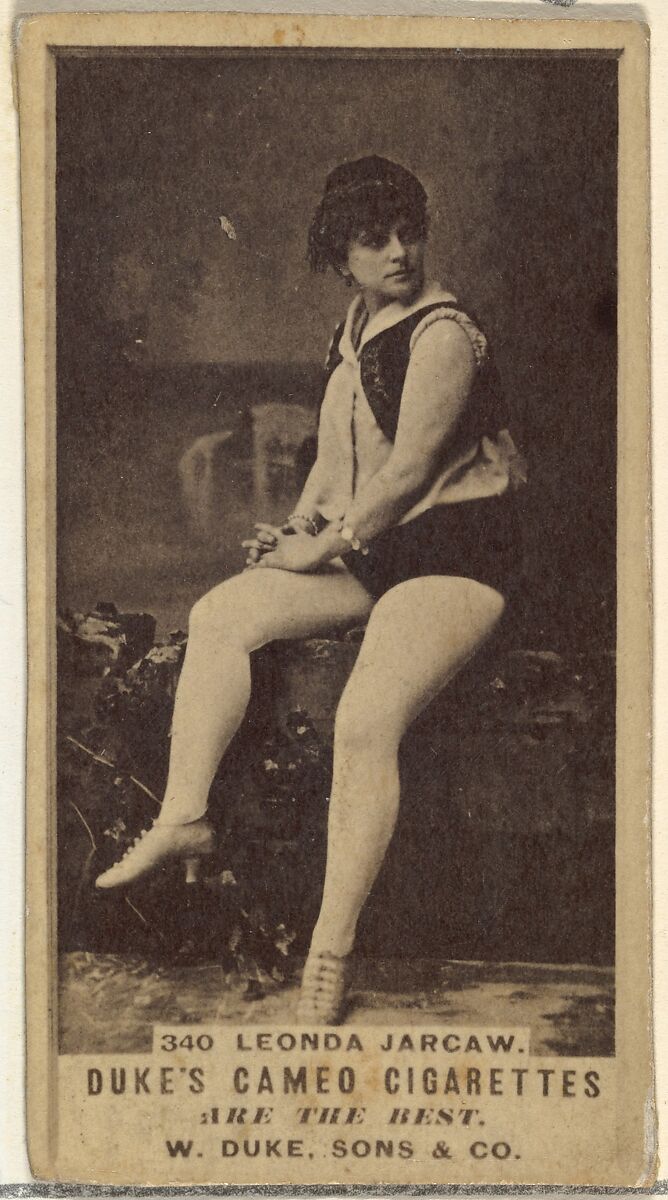 Card Number 340, Leonda Jarcaw, from the Actors and Actresses series (N145-5) issued by Duke Sons & Co. to promote Cameo Cigarettes, Issued by W. Duke, Sons &amp; Co. (New York and Durham, N.C.), Albumen photograph 