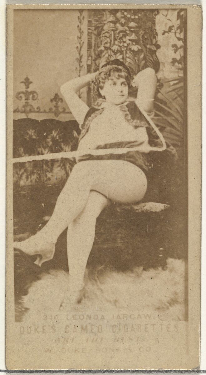 Card Number 346, Leonda Jarcaw, from the Actors and Actresses series (N145-5) issued by Duke Sons & Co. to promote Cameo Cigarettes, Issued by W. Duke, Sons &amp; Co. (New York and Durham, N.C.), Albumen photograph 