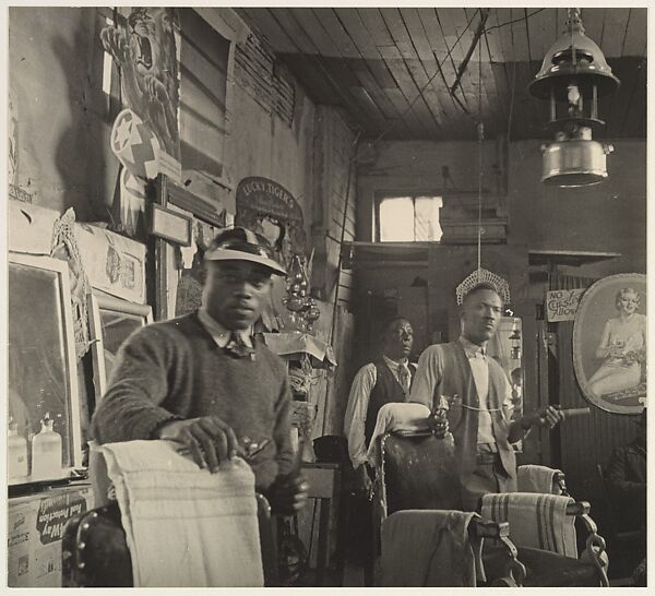 Barber Shop Interior, Atlanta, Georgia, Peter Sekaer (American (born Denmark), Copenhagen 1901–1950 Ardsley, New York), Gelatin silver print 