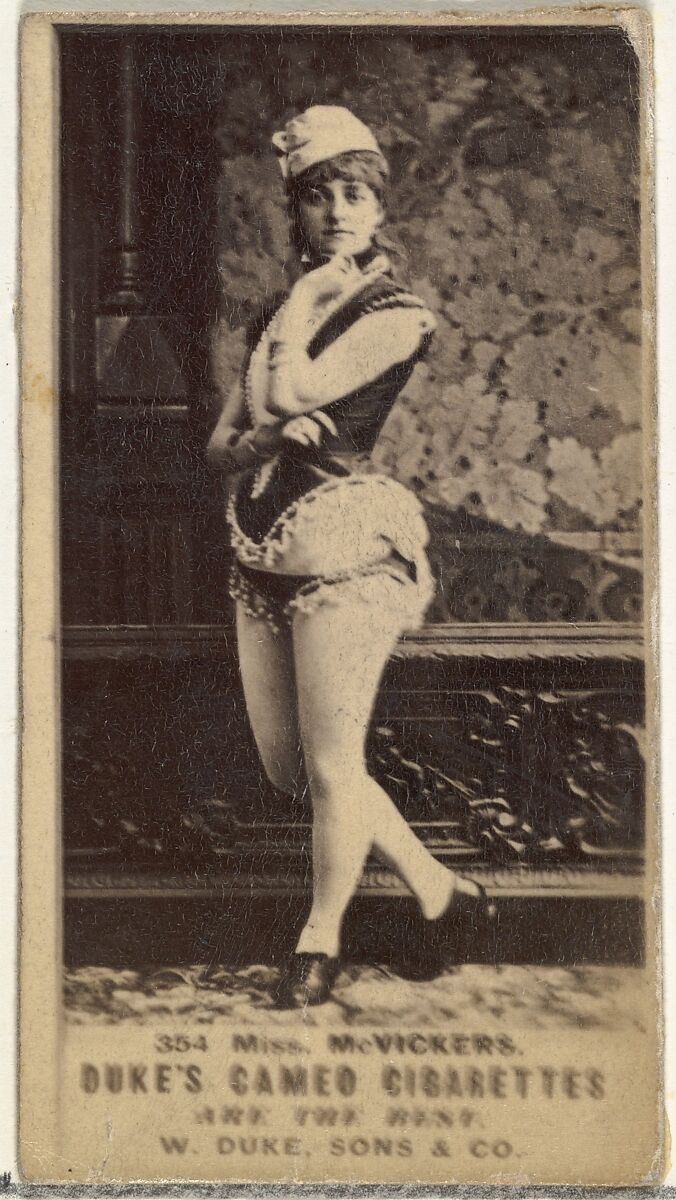 Card Number 354, Miss McVickers, from the Actors and Actresses series (N145-5) issued by Duke Sons & Co. to promote Cameo Cigarettes, Issued by W. Duke, Sons &amp; Co. (New York and Durham, N.C.), Albumen photograph 