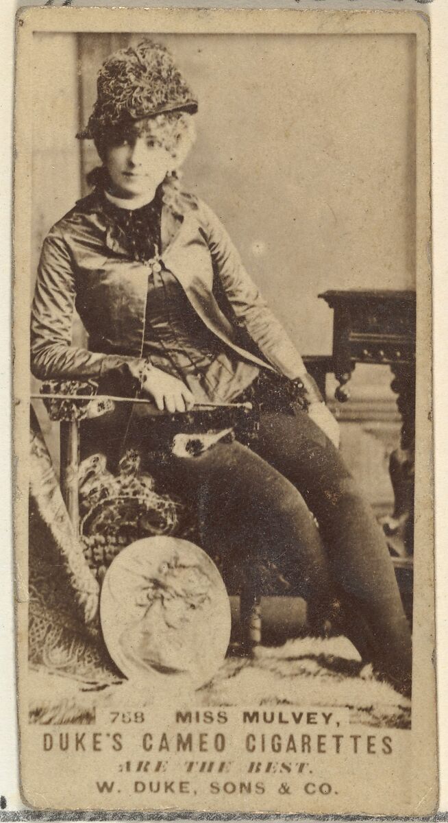Card Number 758, Miss Mulvey, from the Actors and Actresses series (N145-5) issued by Duke Sons & Co. to promote Cameo Cigarettes, Issued by W. Duke, Sons &amp; Co. (New York and Durham, N.C.), Albumen photograph 