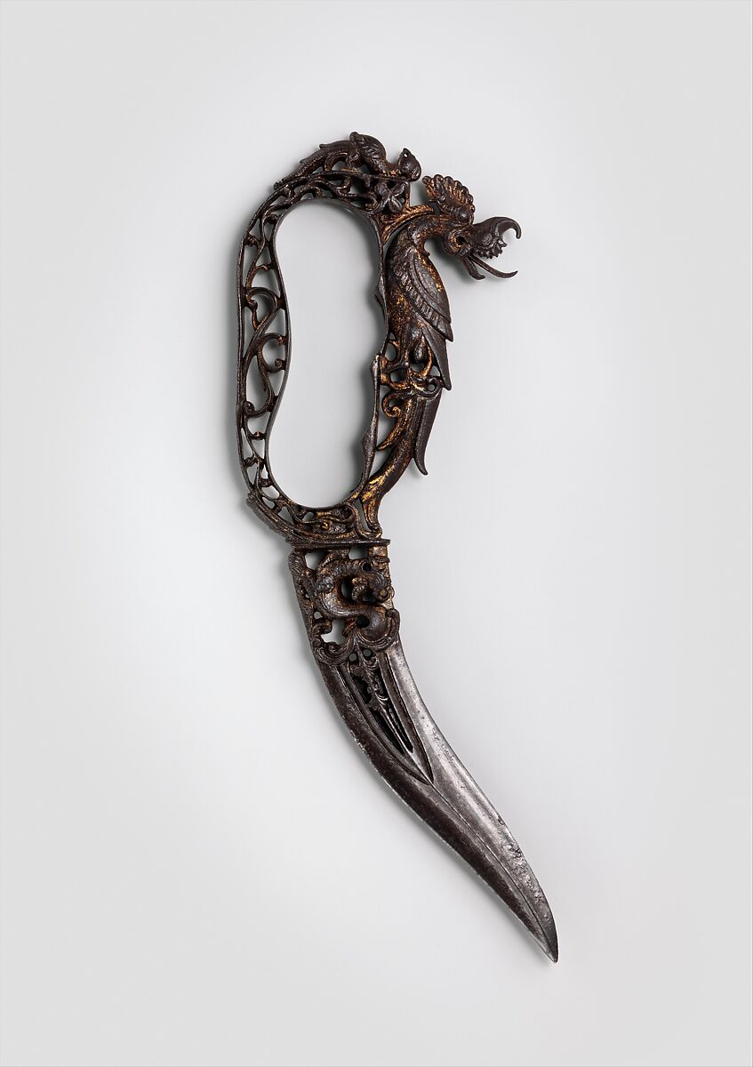 Dagger (Bichuwa), Steel, gold, Indian, Thanjavur