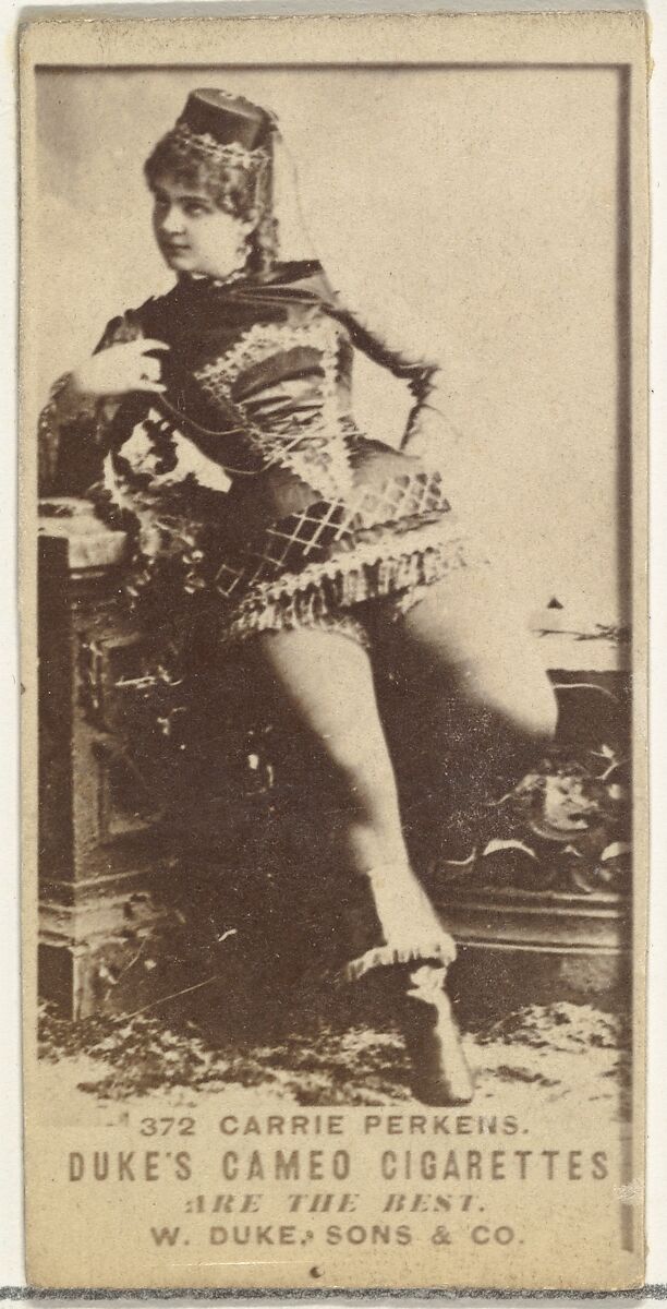 Card Number 372, Carrie Perkens, from the Actors and Actresses series (N145-5) issued by Duke Sons & Co. to promote Cameo Cigarettes, Issued by W. Duke, Sons &amp; Co. (New York and Durham, N.C.), Albumen photograph 