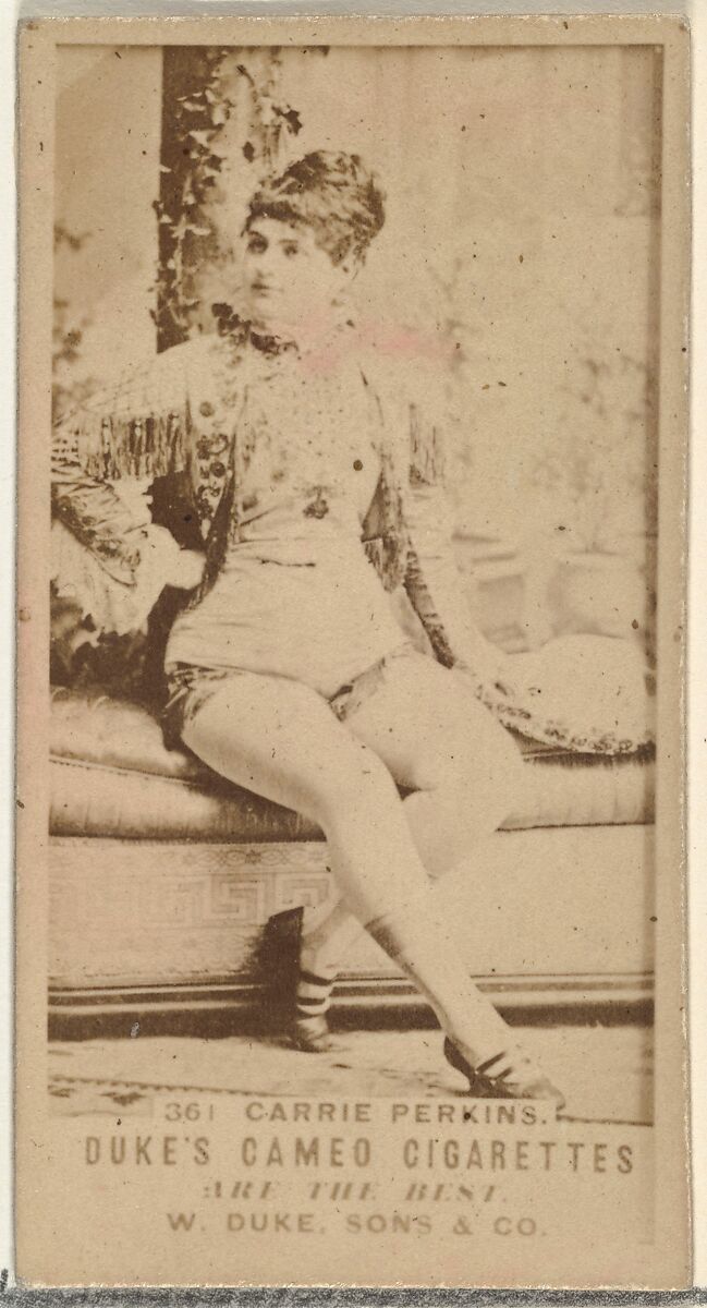 Card Number 361, Carrie Perkins, from the Actors and Actresses series (N145-5) issued by Duke Sons & Co. to promote Cameo Cigarettes, Issued by W. Duke, Sons &amp; Co. (New York and Durham, N.C.), Albumen photograph 