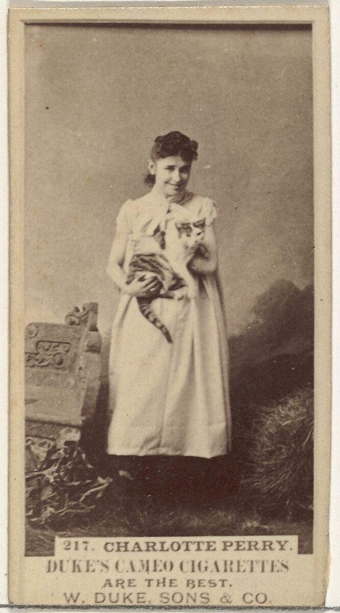 Card Number 217, Charlotte Perry, from the Actors and Actresses series (N145-5) issued by Duke Sons & Co. to promote Cameo Cigarettes, Issued by W. Duke, Sons &amp; Co. (New York and Durham, N.C.), Albumen photograph 