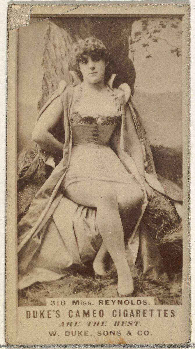 Card Number 318, Miss Reynolds, from the Actors and Actresses series (N145-5) issued by Duke Sons & Co. to promote Cameo Cigarettes, Issued by W. Duke, Sons &amp; Co. (New York and Durham, N.C.), Albumen photograph 