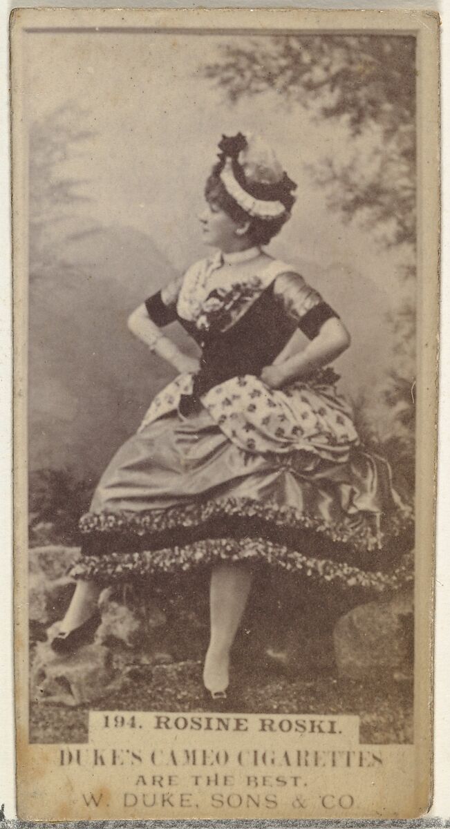 Card Number 194, Rosine Roski, from the Actors and Actresses series (N145-5) issued by Duke Sons & Co. to promote Cameo Cigarettes, Issued by W. Duke, Sons &amp; Co. (New York and Durham, N.C.), Albumen photograph 