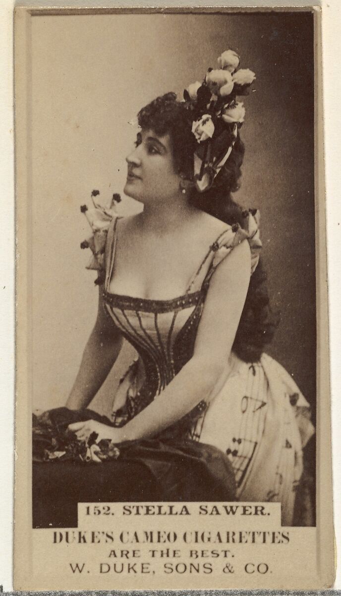 Card Number 152, Stella Sawer, from the Actors and Actresses series (N145-5) issued by Duke Sons & Co. to promote Cameo Cigarettes, Issued by W. Duke, Sons &amp; Co. (New York and Durham, N.C.), Albumen photograph 