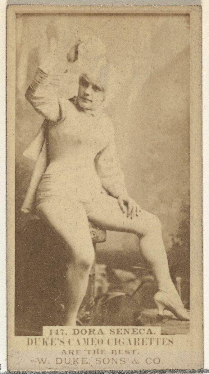 Card Number 147, Dora Seneca, from the Actors and Actresses series (N145-5) issued by Duke Sons & Co. to promote Cameo Cigarettes, Issued by W. Duke, Sons &amp; Co. (New York and Durham, N.C.), Albumen photograph 