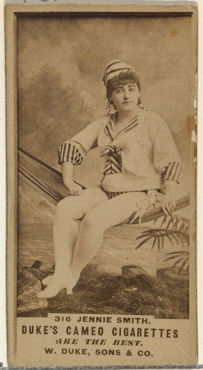 Card Number 316, Jennie Smith, from the Actors and Actresses series (N145-5) issued by Duke Sons & Co. to promote Cameo Cigarettes, Issued by W. Duke, Sons &amp; Co. (New York and Durham, N.C.), Albumen photograph 