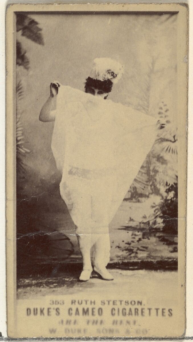 Card Number 353, Ruth Stetson, from the Actors and Actresses series (N145-5) issued by Duke Sons & Co. to promote Cameo Cigarettes, Issued by W. Duke, Sons &amp; Co. (New York and Durham, N.C.), Albumen photograph 