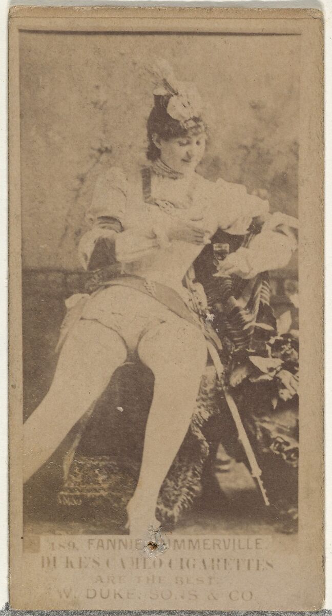 Card Number 189, Fannie Summerville, from the Actors and Actresses series (N145-5) issued by Duke Sons & Co. to promote Cameo Cigarettes, Issued by W. Duke, Sons &amp; Co. (New York and Durham, N.C.), Albumen photograph 