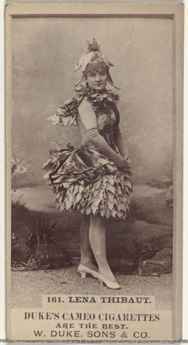 Card Number 161, Lena Thibaut, from the Actors and Actresses series (N145-5) issued by Duke Sons & Co. to promote Cameo Cigarettes, Issued by W. Duke, Sons &amp; Co. (New York and Durham, N.C.), Albumen photograph 