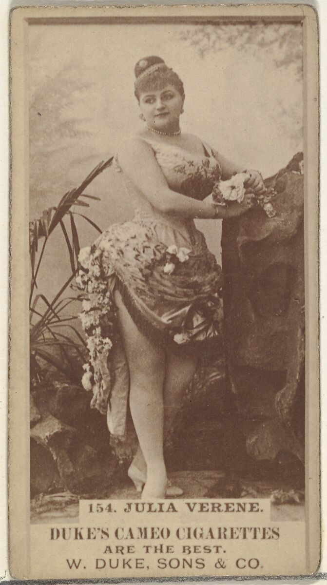 Card Number 154, Julia Verene, from the Actors and Actresses series (N145-5) issued by Duke Sons & Co. to promote Cameo Cigarettes, Issued by W. Duke, Sons &amp; Co. (New York and Durham, N.C.), Albumen photograph 