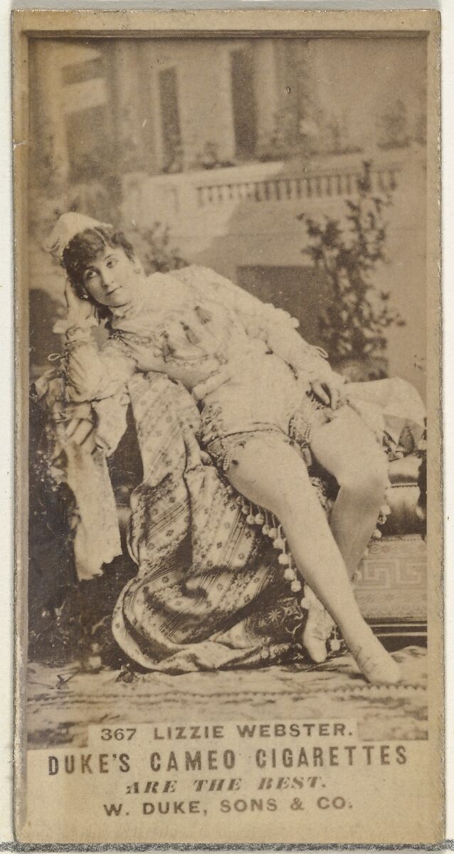 Card Number 367, Lizzie Webster, from the Actors and Actresses series (N145-5) issued by Duke Sons & Co. to promote Cameo Cigarettes, Issued by W. Duke, Sons &amp; Co. (New York and Durham, N.C.), Albumen photograph 