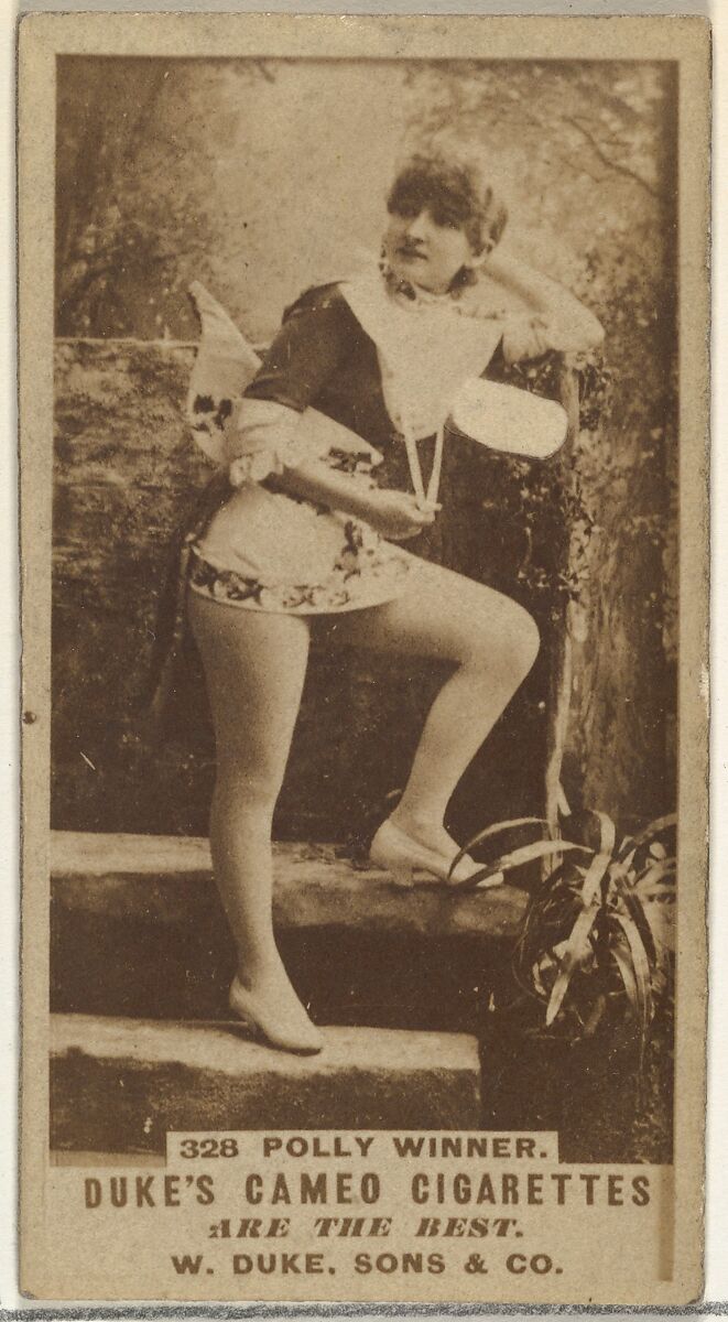 Card Number 328, Polly Winner, from the Actors and Actresses series (N145-5) issued by Duke Sons & Co. to promote Cameo Cigarettes, Issued by W. Duke, Sons &amp; Co. (New York and Durham, N.C.), Albumen photograph 