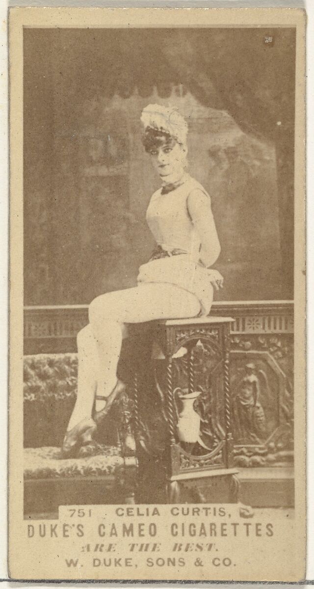 Card Number 751, Celia Curtis, from the Actors and Actresses series (N145-5) issued by Duke Sons & Co. to promote Cameo Cigarettes, Issued by W. Duke, Sons &amp; Co. (New York and Durham, N.C.), Albumen photograph 