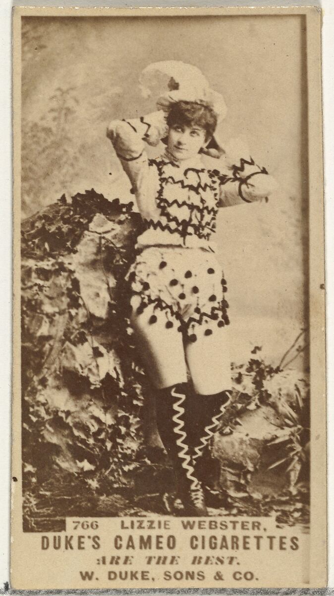Card Number 766, Lizzie Webster, from the Actors and Actresses series (N145-5) issued by Duke Sons & Co. to promote Cameo Cigarettes, Issued by W. Duke, Sons &amp; Co. (New York and Durham, N.C.), Albumen photograph 