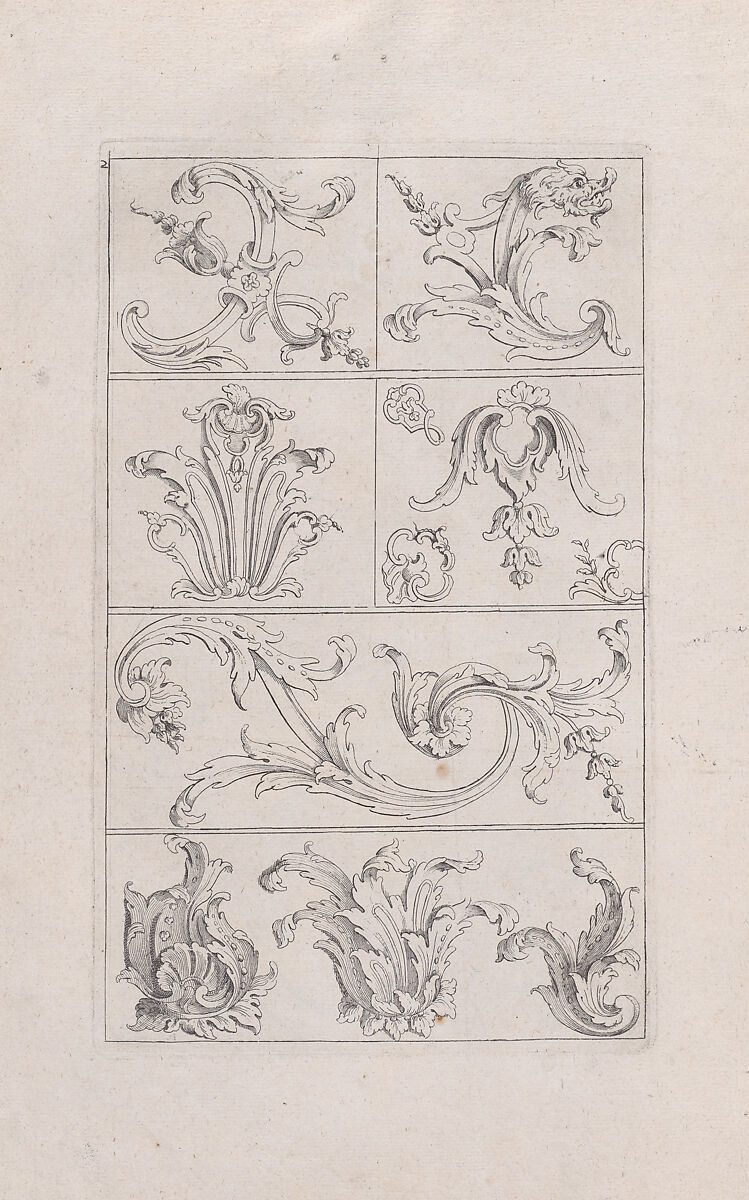 Livre Nouveau de Prinsipes D'Ornemens..., Plate 2, Nicolas Guérard (French, ca. 1648–1719 Paris), Engraving 