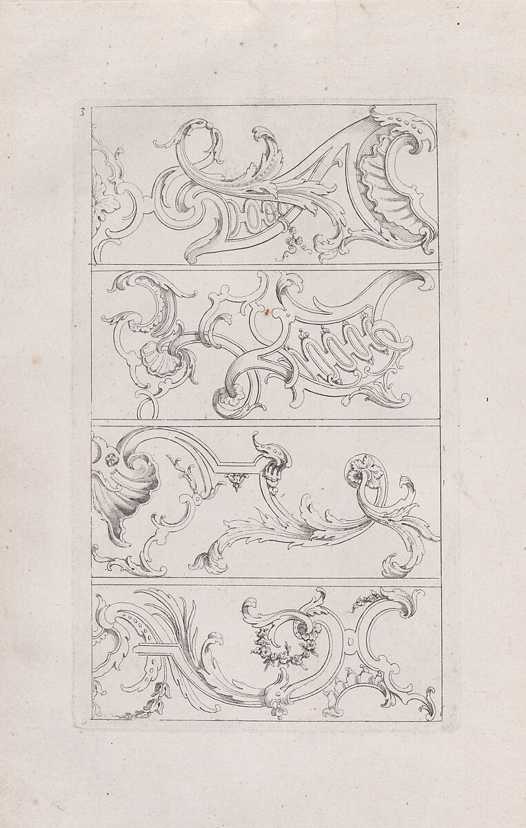 Livre Nouveau de Prinsipes D'Ornemens..., Plate 3, Nicolas Guérard (French, ca. 1648–1719 Paris), Engraving 