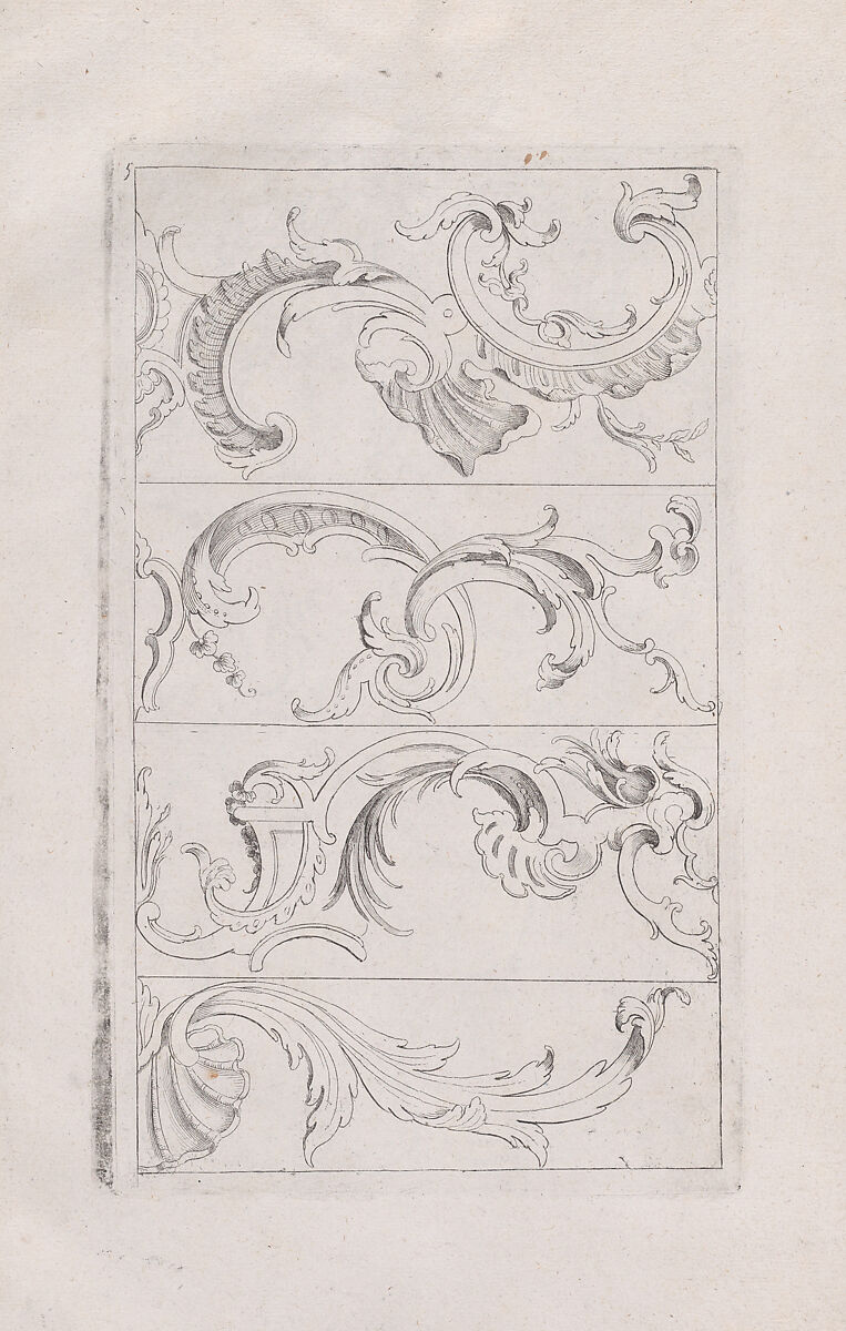 Livre Nouveau de Prinsipes D'Ornemens..., Plate 5, Nicolas Guérard (French, ca. 1648–1719 Paris), Engraving 