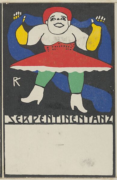 Serpentine Dance (Serpentinentanz), Rudolf Kalvach (Austrian, Vienna 1883–1932 Kosmanos), Color lithograph 
