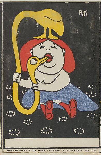 Leda and the Swan (Leda mit dem Schwan), Rudolf Kalvach (Austrian, Vienna 1883–1932 Kosmanos), Color lithograph 