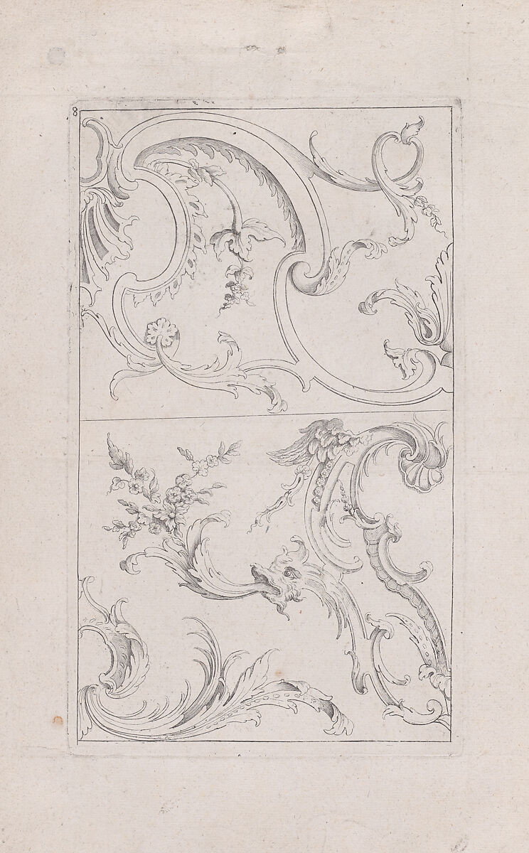 Livre Nouveau de Prinsipes D'Ornemens..., Plate 8, Nicolas Guérard (French, ca. 1648–1719 Paris), Engraving 