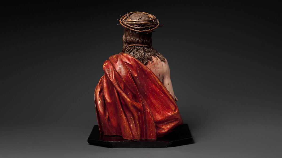 Ecce Homo, Pedro de Mena (Spanish, Granada 1628–1688 Málaga), Partial-gilt polychrome wood, Spanish, probably Málaga