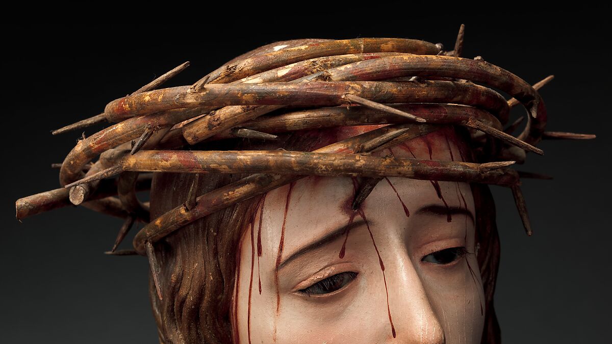 Ecce Homo, Pedro de Mena (Spanish, Granada 1628–1688 Málaga), Partial-gilt polychrome wood, Spanish, probably Málaga