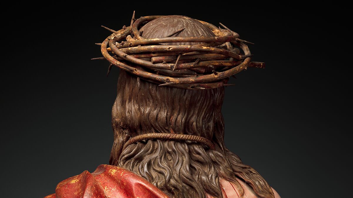 Ecce Homo, Pedro de Mena (Spanish, Granada 1628–1688 Málaga), Partial-gilt polychrome wood, Spanish, probably Málaga