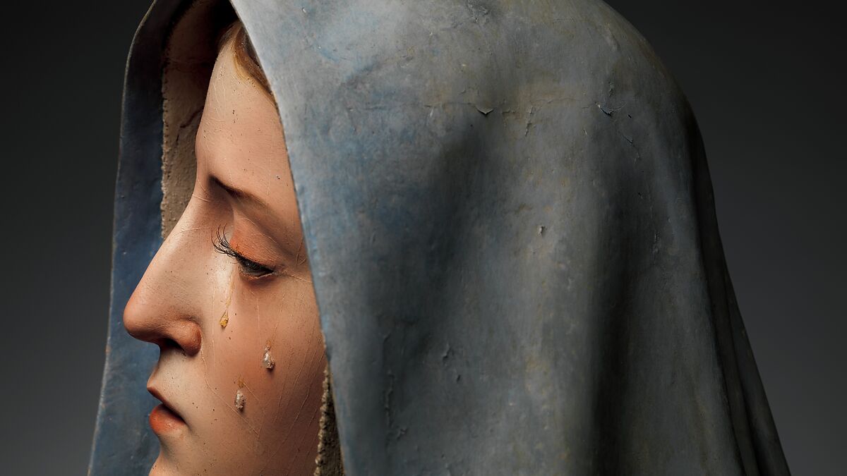 Mater Dolorosa, Pedro de Mena (Spanish, Granada 1628–1688 Málaga), Partial-gilt polychrome wood, Spanish, probably Málaga