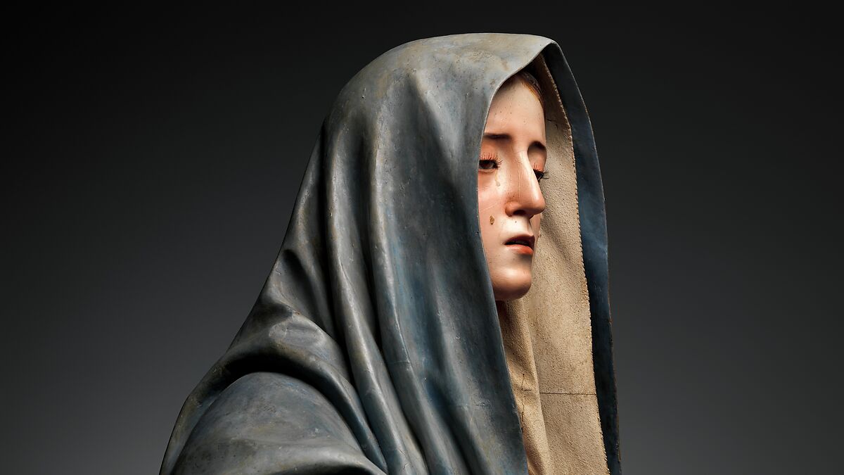Mater Dolorosa, Pedro de Mena (Spanish, Granada 1628–1688 Málaga), Partial-gilt polychrome wood, Spanish, probably Málaga