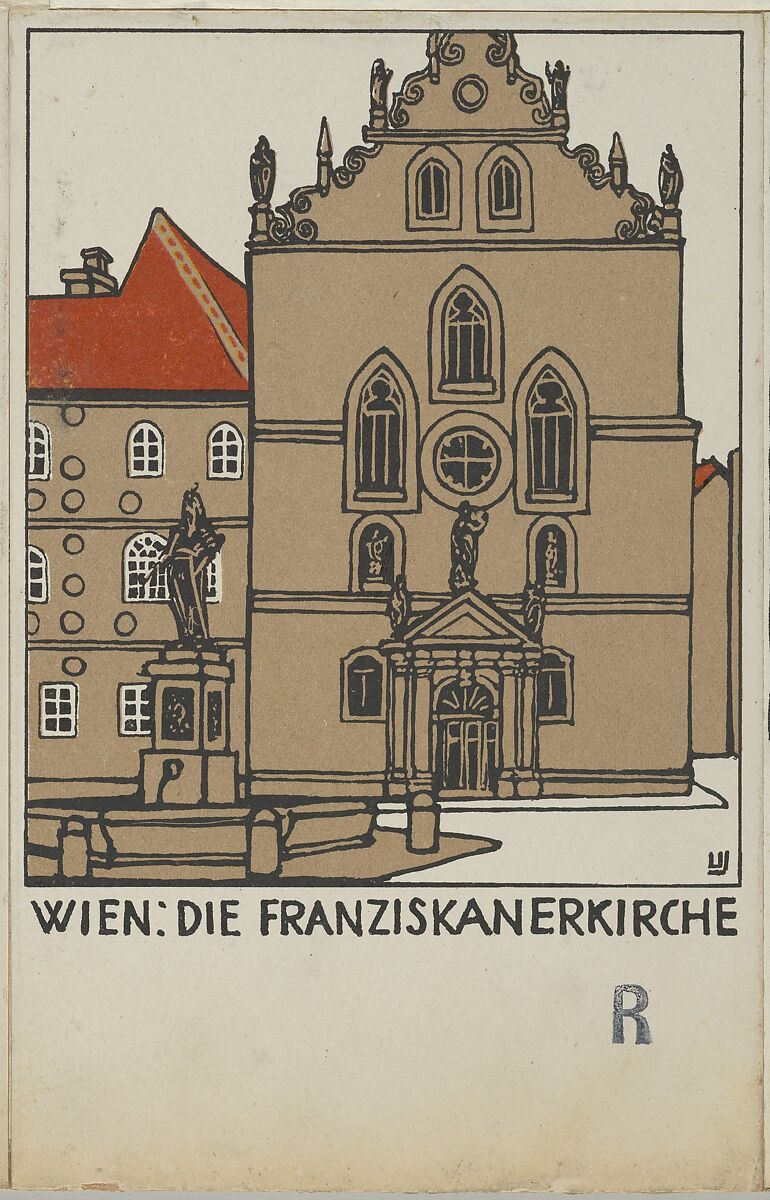 Vienna: Franciscan Church (Wien: Die Franziskanerkirche), Urban Janke (Austrian, Blottendorf/Vienna, 1887–1914), Color lithograph 