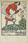Happy Easter (Fröhliche Ostern), Anton Eichinger (Austrian, born Vienna, 1880), Color lithograph 