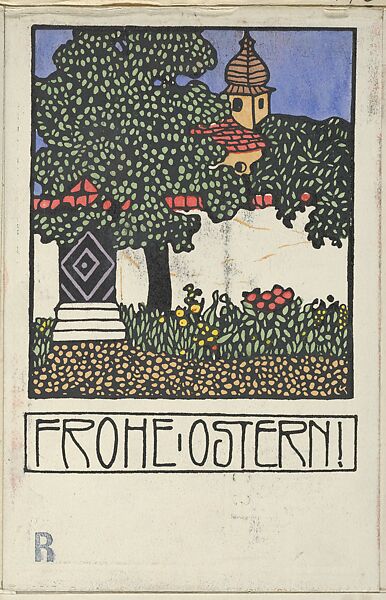 Happy Easter! (Frohe Ostern!), Carl Krenek (Austrian, 1880–1948), Color lithograph 