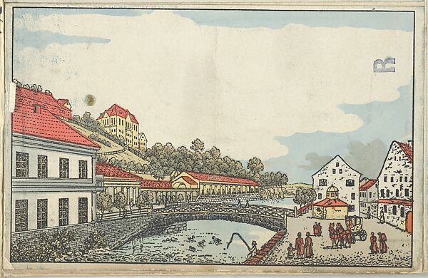 Old Karlsbad: The Mill Spring, New Spring, and Theresa's Spring (Der Mühl-, Neu-Und-Theresienbrunnen in Alt-Karlsbad), Unknown, Color lithograph 