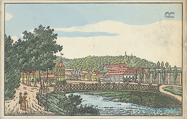 Old Karlsbad: The Bohemian Hall and Its Surroundings (Der Böhmische Saal mit Seiner Umgebung in Alt-Karlsbad), Unknown, Color lithograph 