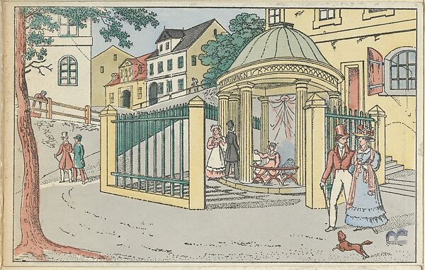 Old Karlsbad: The Castle Spring (Alt-Karlsbad. Der Schlossbrunn), Unknown, Color lithograph 