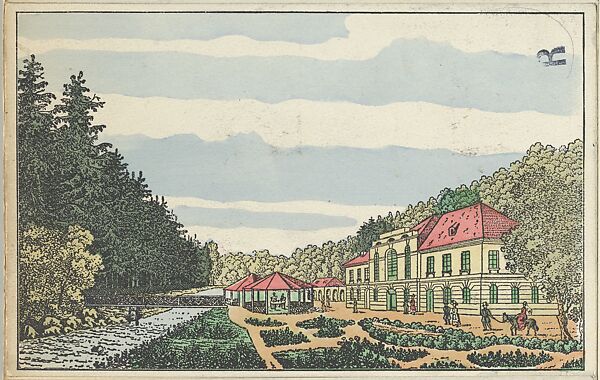 Old Karlsbad: The Hall of Fellowship (Alt-Karlsbad. Der Freundschafts-Saal), Unknown, Color lithograph 