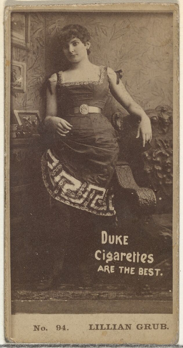 Card Number 94, Lillian Grubb, from the Actors and Actresses series (N145-6) issued by Duke Sons & Co. to promote Duke Cigarettes, Issued by W. Duke, Sons &amp; Co. (New York and Durham, N.C.), Albumen photograph 