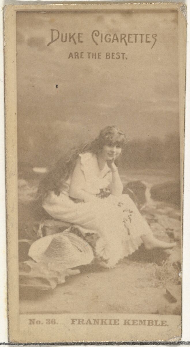 Card Number 36, Frankie Kemble, from the Actors and Actresses series (N145-6) issued by Duke Sons & Co. to promote Duke Cigarettes, Issued by W. Duke, Sons &amp; Co. (New York and Durham, N.C.), Albumen photograph 