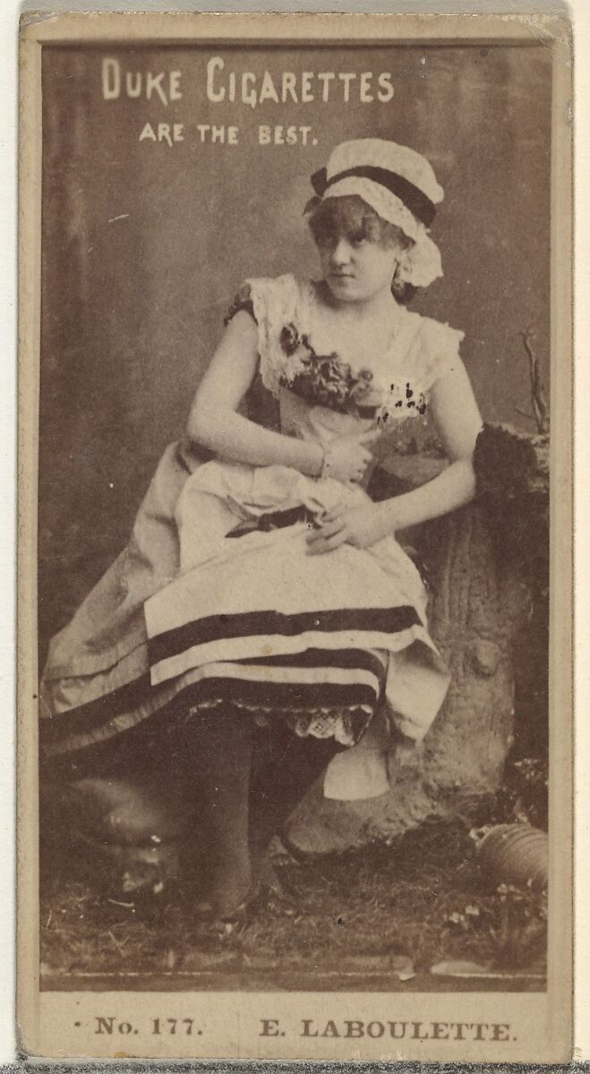 Card Number 177, E. Laboulette, from the Actors and Actresses series (N145-6) issued by Duke Sons & Co. to promote Duke Cigarettes, Issued by W. Duke, Sons &amp; Co. (New York and Durham, N.C.), Albumen photograph 