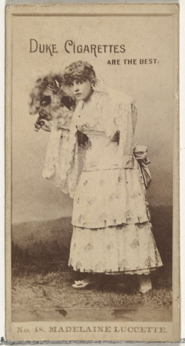 Card Number 48, Madelaine Luccette, from the Actors and Actresses series (N145-6) issued by Duke Sons & Co. to promote Duke Cigarettes, Issued by W. Duke, Sons &amp; Co. (New York and Durham, N.C.), Albumen photograph 